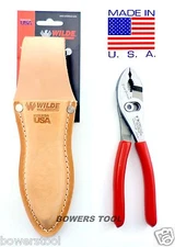 Wilde Tool Professional Flush Slip Joint Pliers Leather Pouch 6-1/2" MADE IN USA