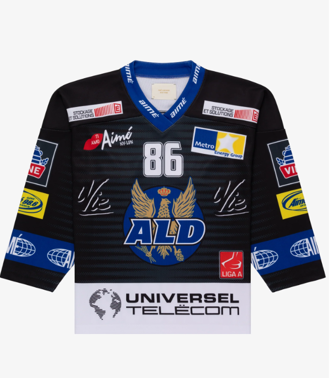 Aime Leon Dore ALD Team Hockey Jersey Black - Size XL Ships Aime Leon Dore ALD Team Hockey Jersey Black - Size XL Ships
