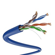 1000FT CAT5e UTP SOLID NETWORK ETHERNET CABLE 350MHz BULK WIRE 24AWG CAT5 BLUE