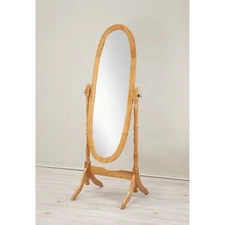 Swivel Full Length Wood Cheval Floor Mirror, White/Oak/Cherry/Black/Gold/Silver