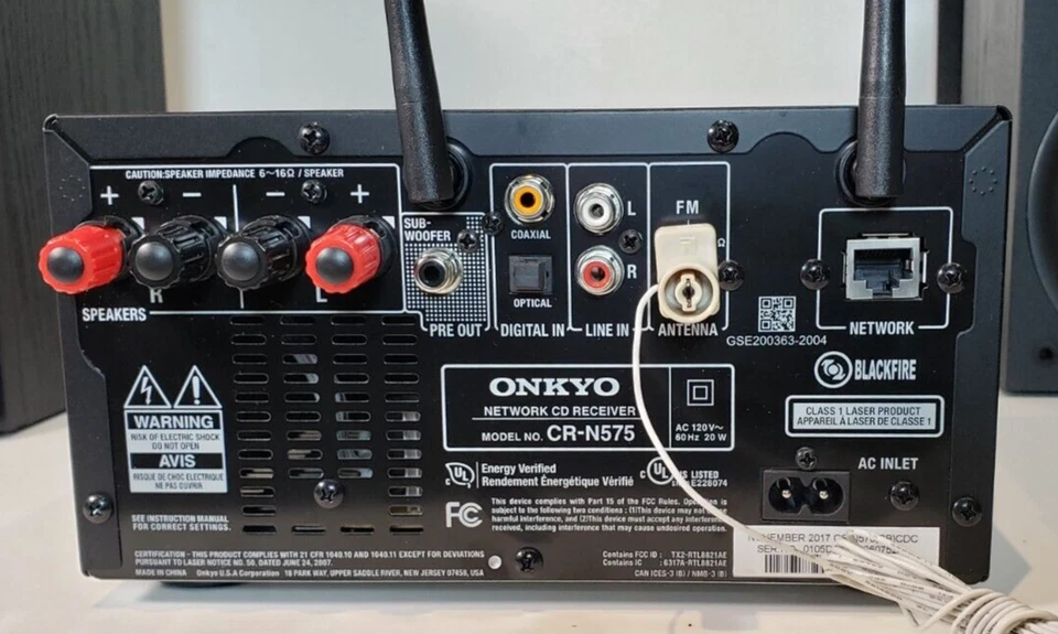 Onkyo CR-N575 Mini Network Streaming, CD shelf HiFi w/ Speakers, Remote, Manual - Image 2 of 4