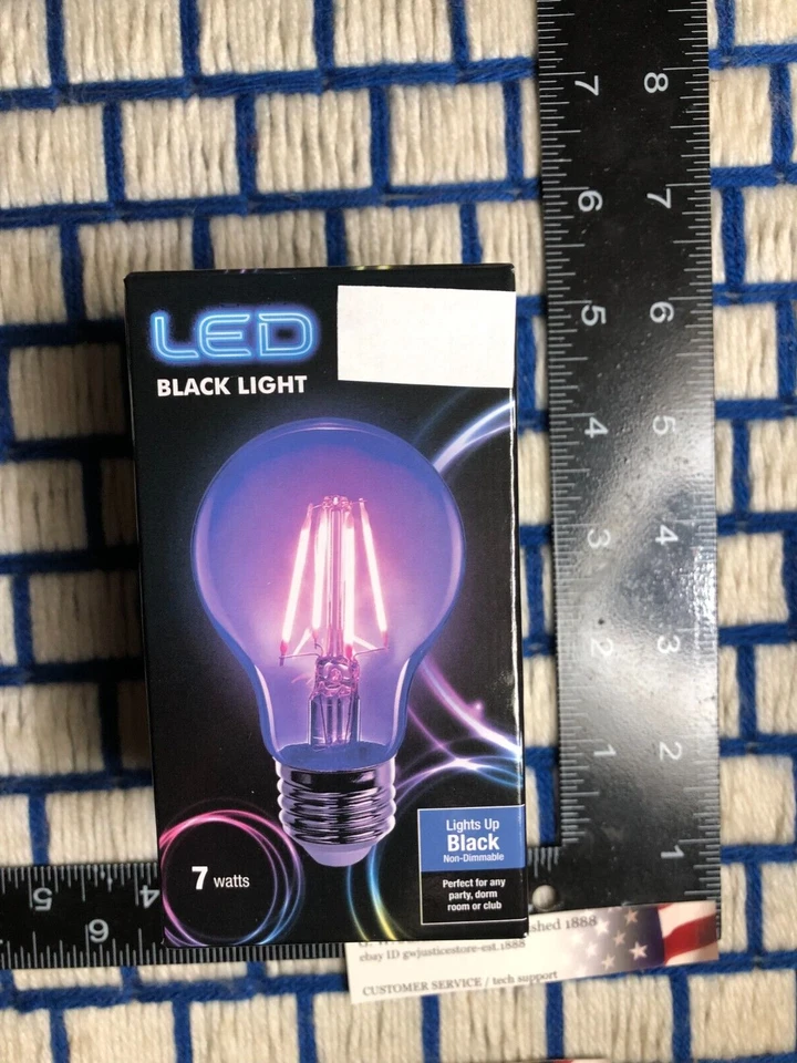 new LED 7 watt = 60w UV black light Bulb A19 Blacklight BLUE glow ships for 7¢* - Image 4 of 4