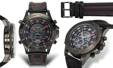 NEW Swiss Master Men's Ana-Digi Diver Multi Function Red Accented Sport Watch