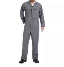 HISEA Men Long Sleeve Coveralls Stain  Wrinkle Resistant Workwear Jumpsuits Zip