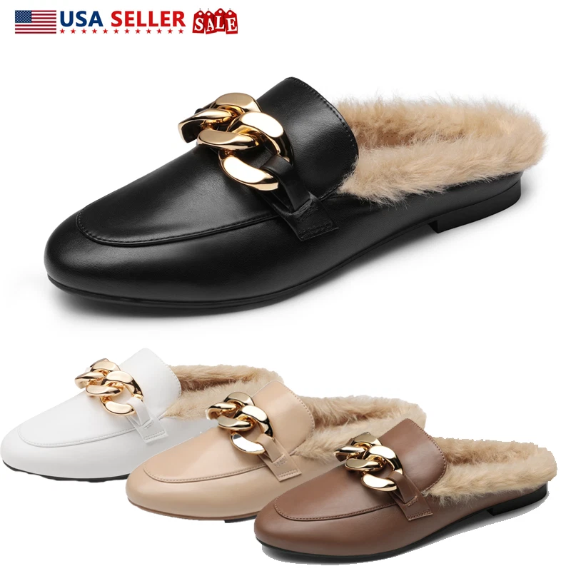 Furry slip hotsell on loafers