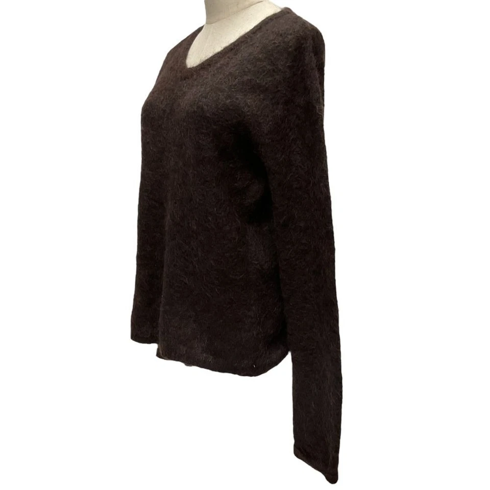 Suéter Pullover Isda & Co Mezcla Lana Mohair Cuello en V Manga Larga Marrón Talla M Foto 2 de 4