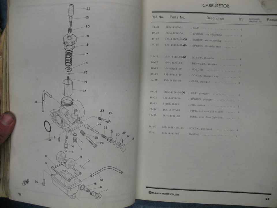 YAMAHA LISTA DE PIEZAS NÚMEROS MANUAL LT2 LT2M Foto 4 de 4