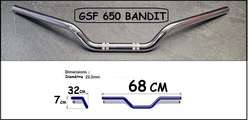 Guidon Bandit 650 réplique type origine à géométrie parfaite pour position de conduite stable