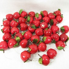 Lot of 40 Mini Apple Ornament Tree Holiday Decorations Red Table Decor