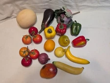 Lot 16 Artificial Plastic Mixed Fruits & Vegetables Home Decor Realistic Display