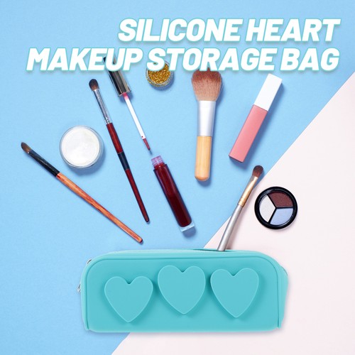 Bolsa organizadora de almacenamiento de maquillaje con soporte organizador de silicona - Imagen 2 de 12