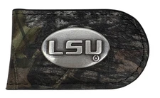 LSU Tigers Genuine Leather Money Clip-Camo by Enmon-New in Tin