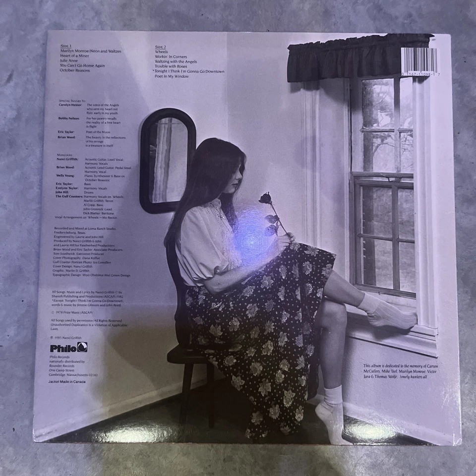 NANCI GRIFFITH "Poet In My Window" LP 1985  Philo ‎– PH-1098 - Image 2 of 4