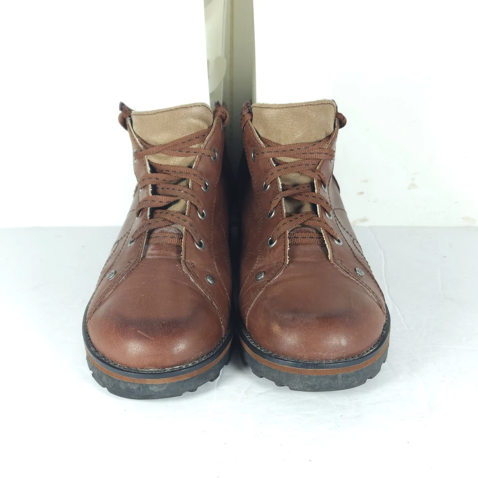 Botas al tobillo gruesas con cordones de cuero cejas London Underground para mujer de colección US10 Foto 3 de 4