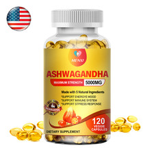 Ashwagandha Supplements Extra Strength Ashwagandha Capsules 5000mg, 120 Softgels