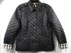 -Burberry Brit Kencott Black Light Quilted Women's Jacket Nova Check Sz XL