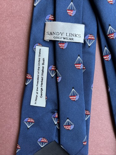 Sandy Links Golfbekleidung marineblau George H. Walker Busch Fallschirm Krawatte - Bild 3 von 5