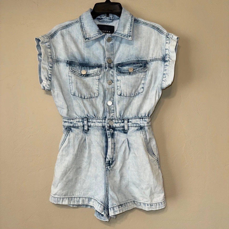 Blank NYC XS 牛仔连身裤浅水洗短袖休闲 — 第 2/4 张图片