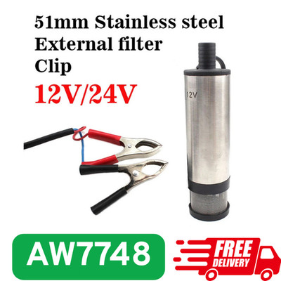 Oil Diesel Fuel Pump DC 12V 24V Electric Submersible Pump Stainless Steel Mini