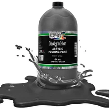 Pouring Masters Steel Gray 64-Ounce Bottle Water-Based Acrylic Pouring Paint