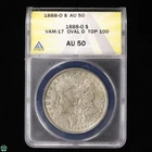 1888-O Morgan Silver Dollar ANACS AU 50 TOP 100 VAM-17 Oval O