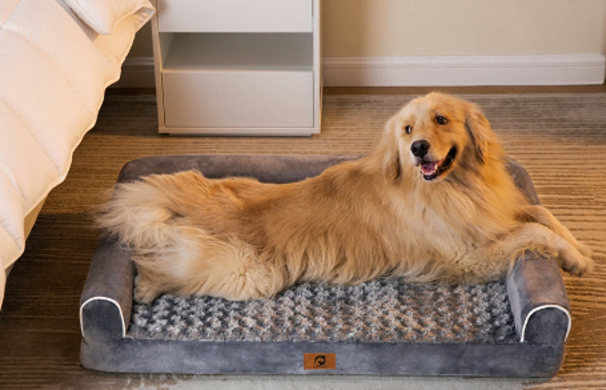 MIEUX PET Orthopedic Dog Bed Large Grey Removable Cover New 91x68x20cm