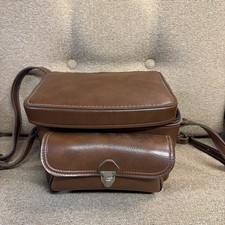 Vintage Brown Hard Leather Camera Case Made In USA 702