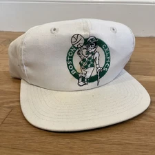 Vintage Twins Enterprise NBA Boston Celtics Snapback Hat Cap White Green Logo