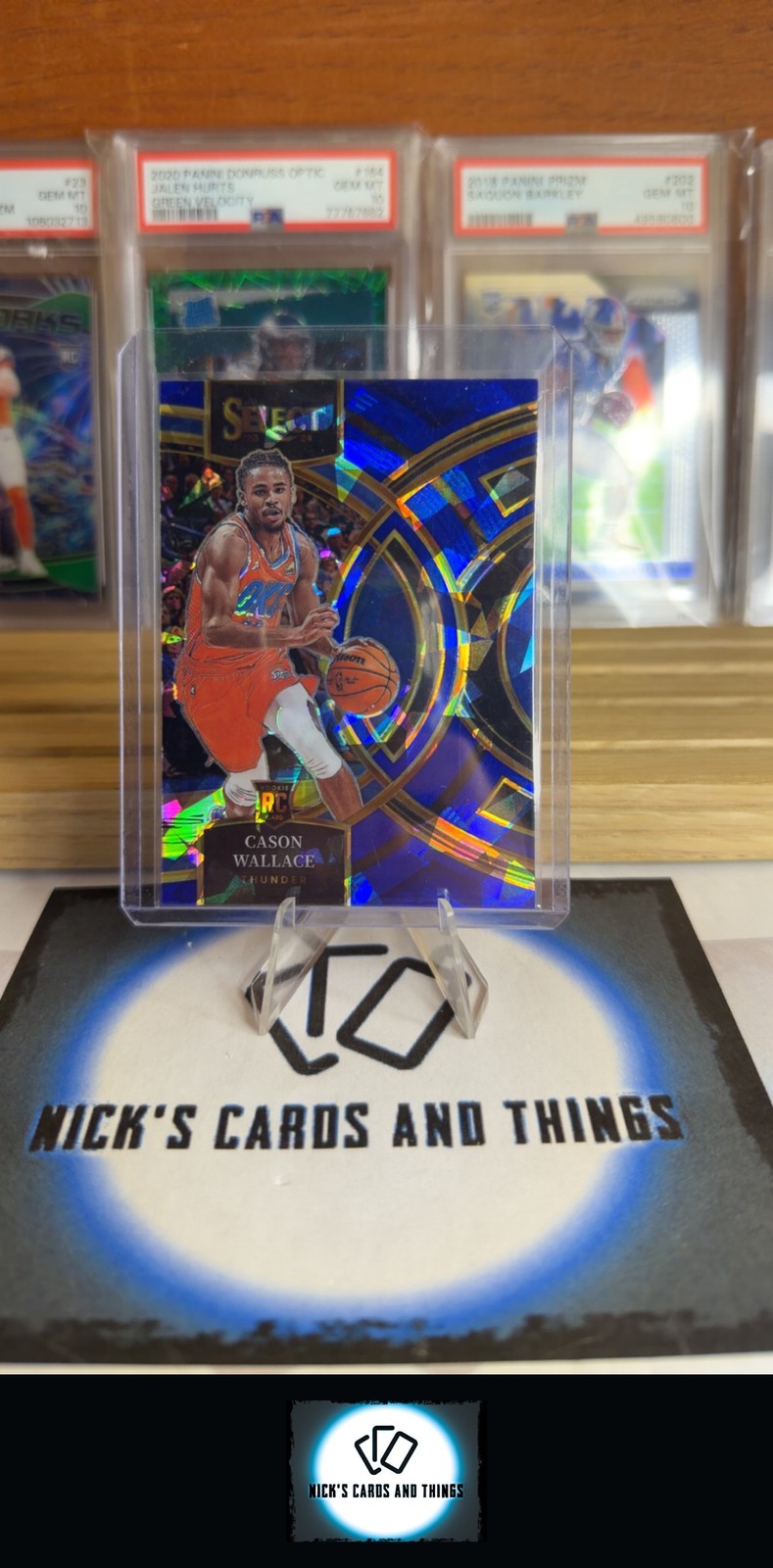 2023-24 Panini Select #103 Cason Wallace Blue Cracked Ice Prizms