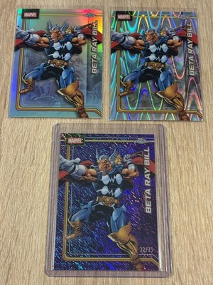 2026 Topps Chrome Marvel Beta Ray Bill Purple Shimmer /75 + Base Wave Refractor 