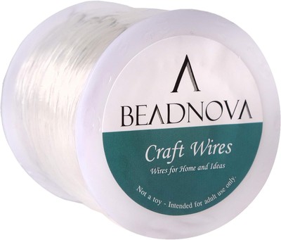 BEADNOVA 0.6mm Bracelet String Clear Craft Wire Stretch 0.6mm, 