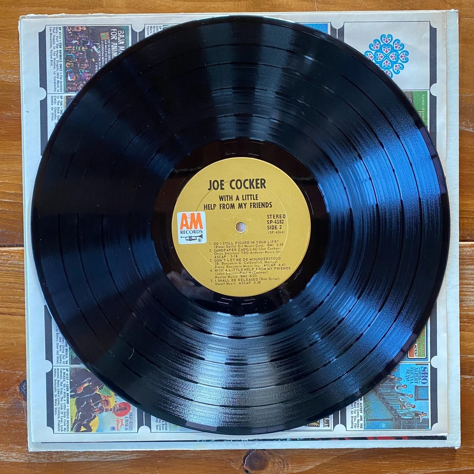 Joe Cocker – With A Little Help From My Friends - Debut Blues Rock Vinyl LP - OG - Image 4 of 4