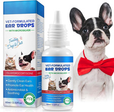 Cat  Dog Ear Infection Treatment Drops, Ear Cleaner to Soothe and Relieve Itchn
