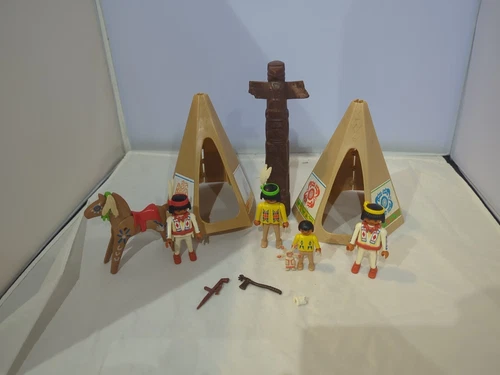 Vintage Playmobil Native American Figures Indian Lot
