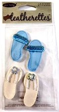 Summer Sandals Leatherettes Jolee's 3D Stickers RARE