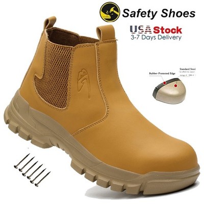 Mens Indestructible Safety Shoes Leather Work Boots botas de trabajo para hombre