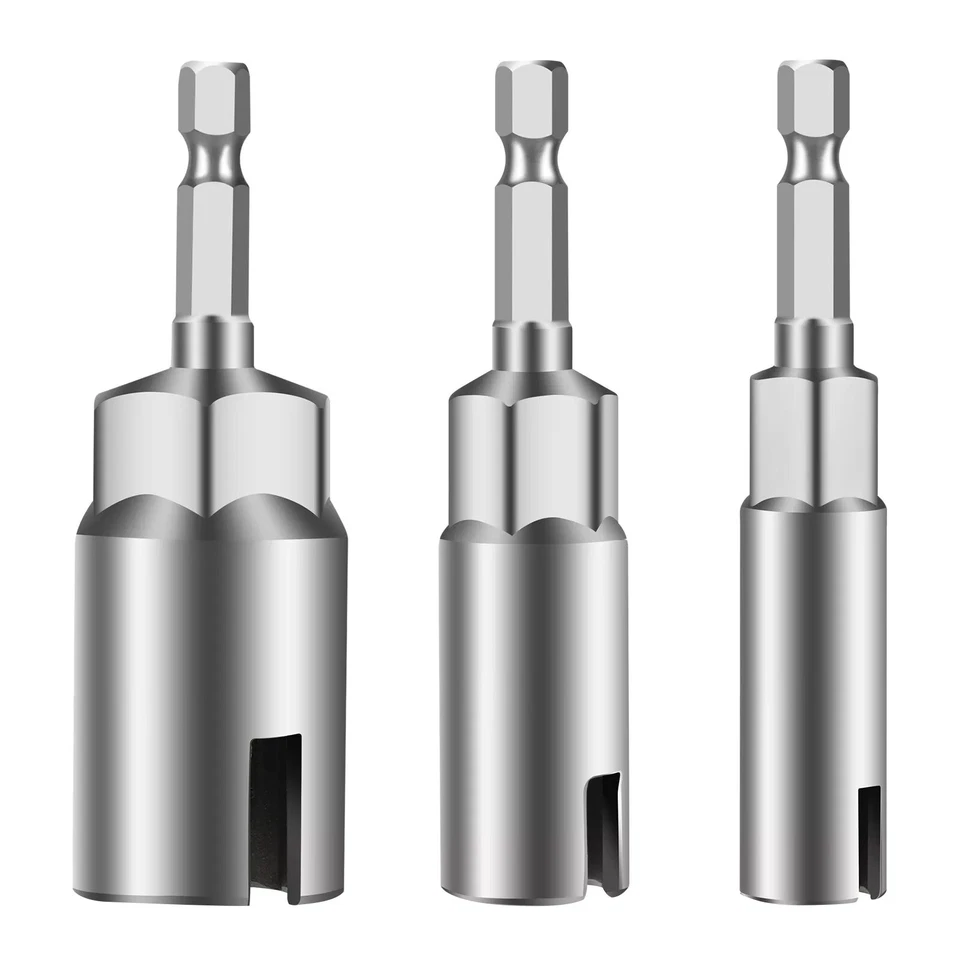 3 Sizes Power Wing Nut Driver Hook Drill Bits Socket Wrench Tool 1/4" Hex Shank - Image 2 of 4