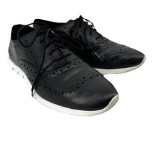 Cole Haan Women's Zero Grand Shoes Size 7.5 Black Leather White Sole Wingtip