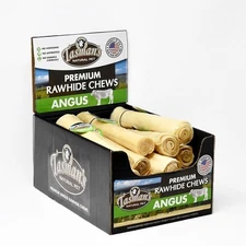 Tasman's Natural Pet 9-10" LG Angus Rolls. 15 Piece Case. No harmful chemicals.