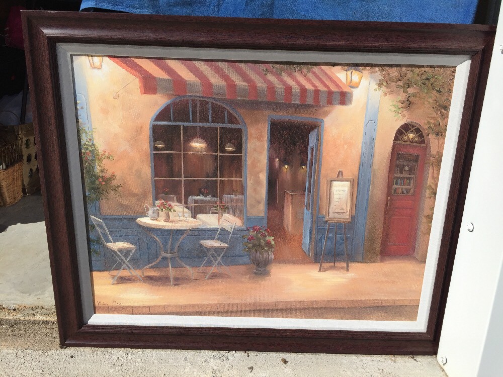Vintage PICTURE Framed Wall Oil Painting VIVIAN FLASCH Italian