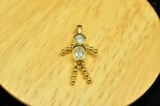 Vermeil 925 Sterling Silver April Little Boy Birthstone Pendant Charm