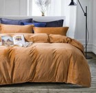Ivellow Velvet Flannel Duvet Cover Set King Size Gold Color 3pcs Comforter Cover