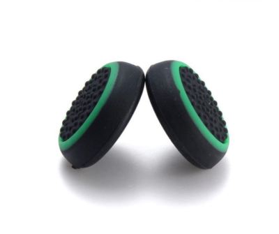 4 x PS4 Thumbstick Gummi Kappen Controller Grips Caps Überzieher - SCHWARZ-GRÜN