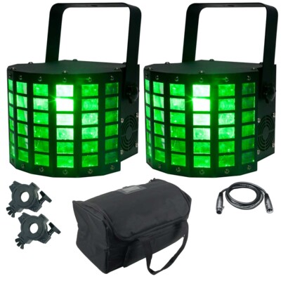 ADJ Mini Dekker 10 Watt RGBW Quad LED Effect Light Fixtures Pair Package idjnow