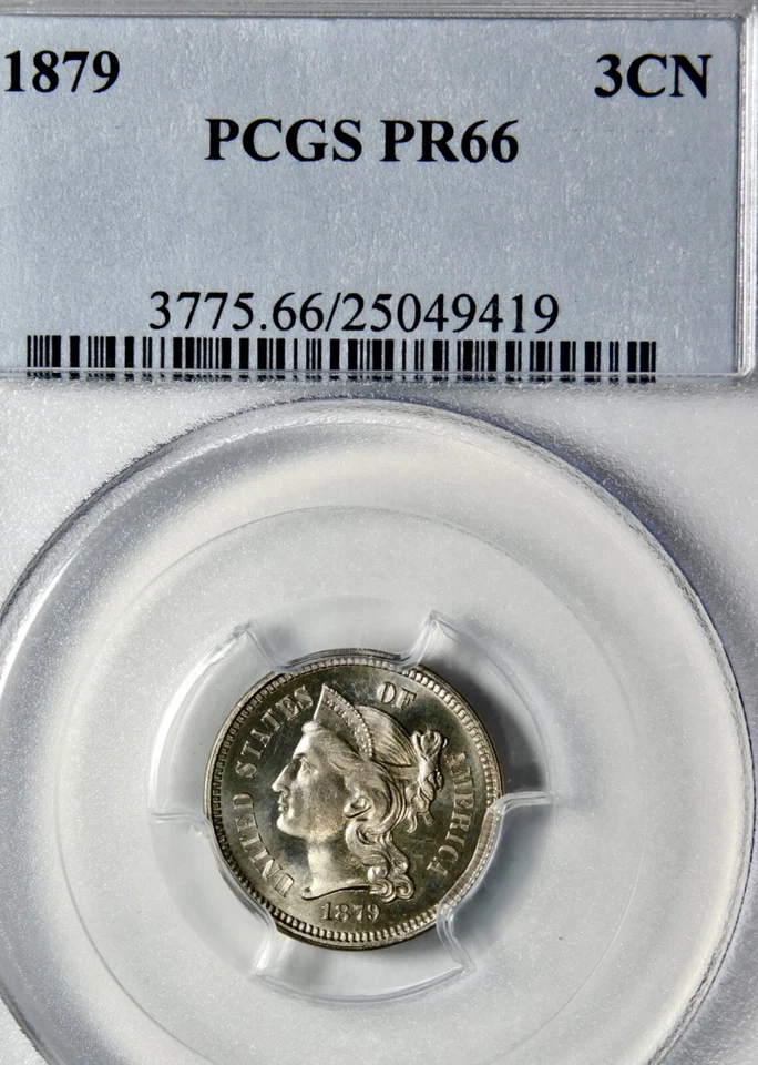 🇺🇸🌚🤍🌚❤️‍🔥😎PCGS PR66 1879 3 CENT NICKEL - Image 3 of 3