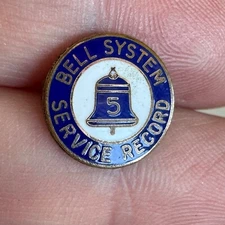 Vintage Bell System Service Record Lapel Pin 5