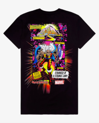 Official Iron Maiden 'Stranger In A Strange Land' Tour T-Shirt - Men's Black Graphic Tee, Size M