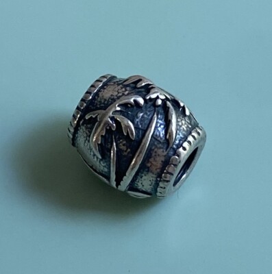 STERLINGSILBER PALMEN STRAND TROPEN PERLEN CHARM