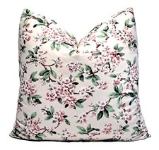 Cherry Blossom Floral 18" or 20" Square Decorative Throw Pillow Cover