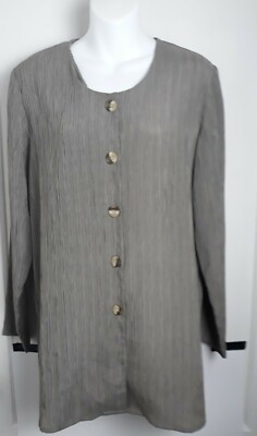 Worthington Small Chico Long Sleeve Pinstriped Button Up Blouse Womens